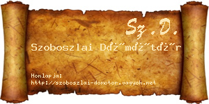 Szoboszlai Dömötör névjegykártya